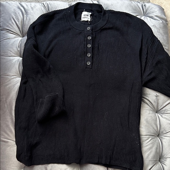 Aerie Black Crew Neck Sweater - Picture 1 of 1